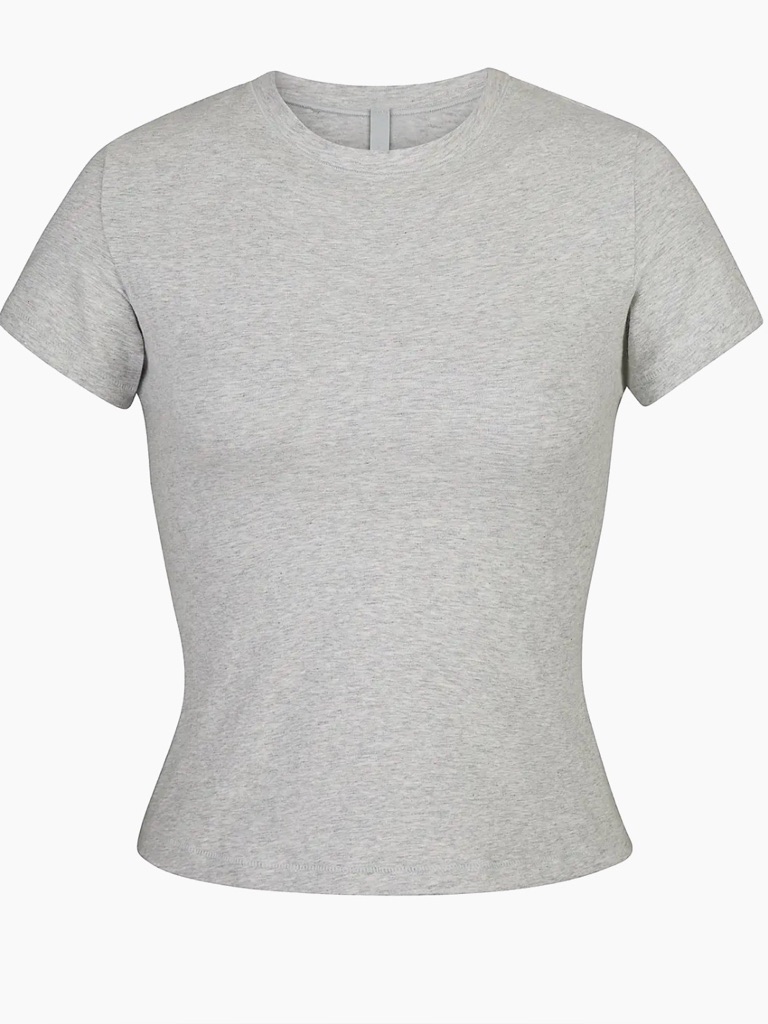 Skims Cotton Jersey Grey T-Shirt